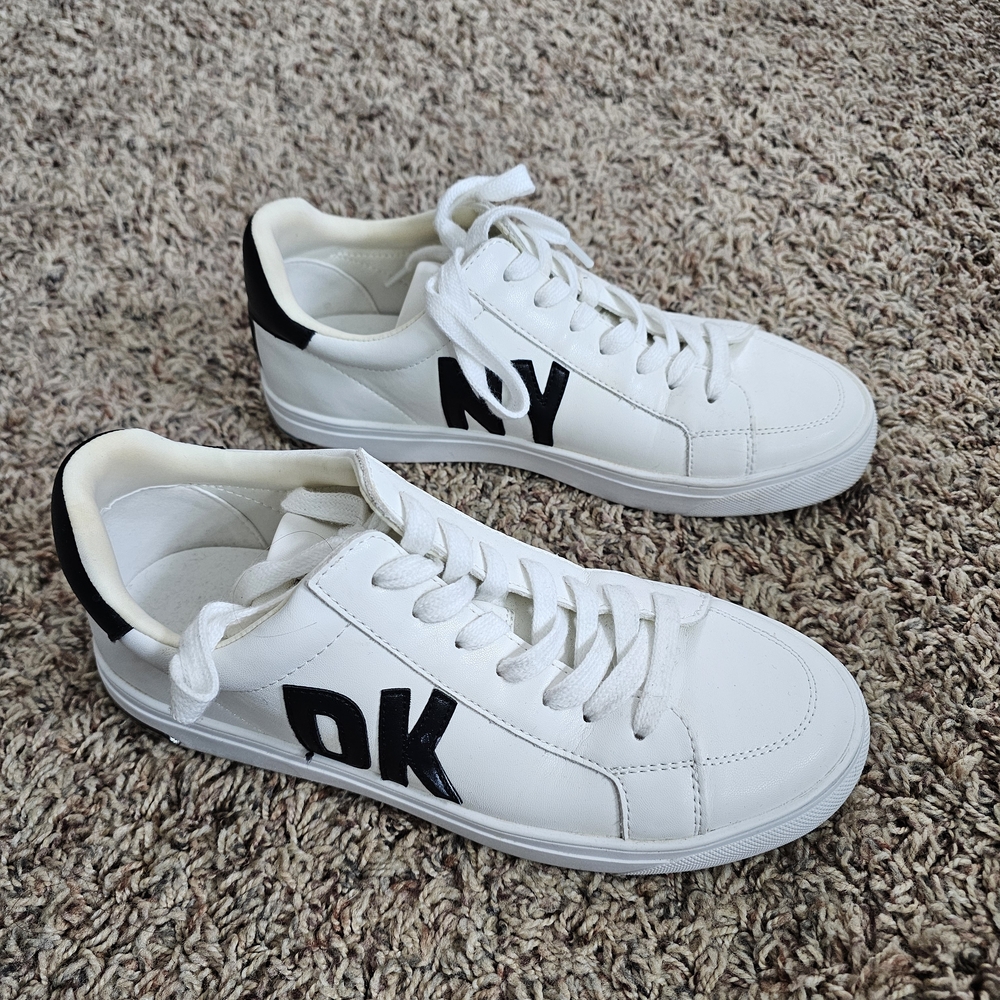 DKNY White and Black Women's Sneakers